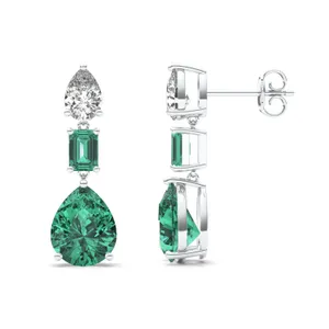 Emerald Cascade Drop Earrings image, 