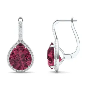 Ruby Halo Leverback Earrings image, 