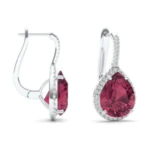 Ruby Halo Leverback Earrings image, 