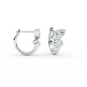 Bezel Two-Stone Hoop Earrings image, 