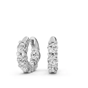 Inside Out Round Huggie Hoop Earrings image, 