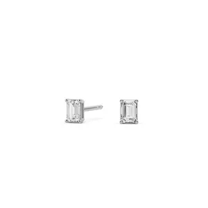 Solitaire Emerald Stud Earrings image, 