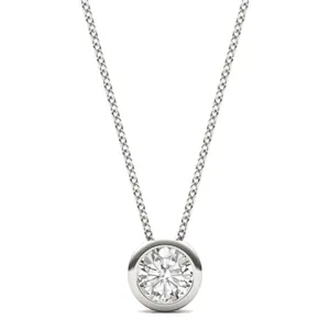 Round Brilliant Bezel Solitaire Pendant image, 