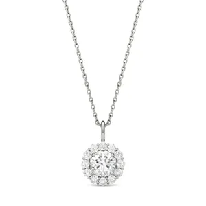 Round Brilliant Single Bail Halo Pendant image, 