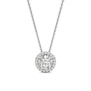 Round Brilliant Halo Slide Pendant image, 