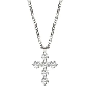 Shared Prong Cross Pendant (1/2 ct. tw.) image, 