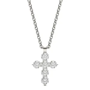 Shared Prong Cross Pendant (1/2 ct. tw.) image, 