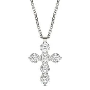 Shared Prong Cross Pendant (1 ct.tw.) image, 