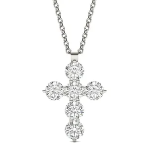 Shared Prong Cross Pendant (1 1/2 ct. .tw.) image, 