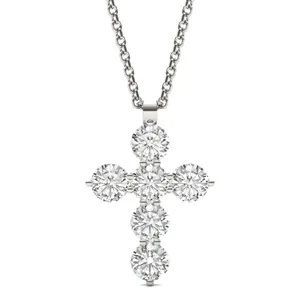 Shared Prong Cross Pendant (1 1/2 ct. .tw.) image, 