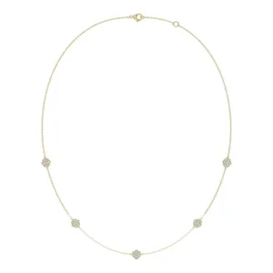 Floral Pavé Station Necklace image, 