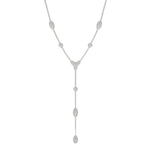 Elongated Pavé Couture Lariat Necklace image, 