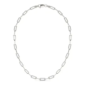 Triple Pavé Paperclip 36 in. Chain Necklace image, 