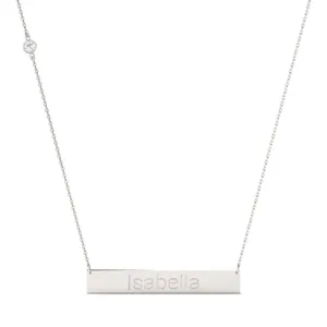 Engraved Block Name Bar Pendant image, 