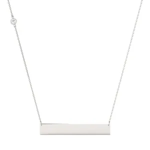 Engraved Block Name Bar Pendant image, 