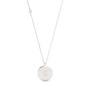 Engraved Block Initial Pendant image, 