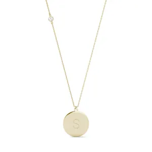 Engraved Block Initial Pendant image, 