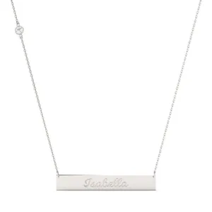 Engraved Script Name Bar Pendant image, 