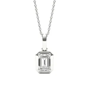 Emerald Bezel Illusion Drop Pendant image, 