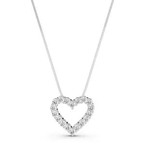 Round Prong Set Heart Pendant image, 