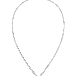 Graduated Chevron Round Tennis Necklace image, 
