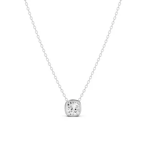 Bezel Set Cushion Solitaire Pendant image, 