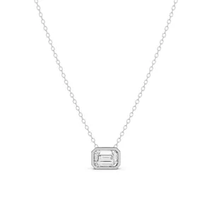 Bezel Set Emerald Solitaire Pendant image, 