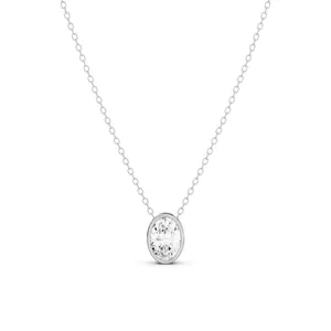 Bezel Set Oval Solitaire Pendant image, 