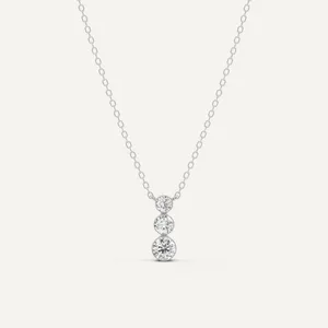 Three Stone Graduating Round Fashion Pendant image, 