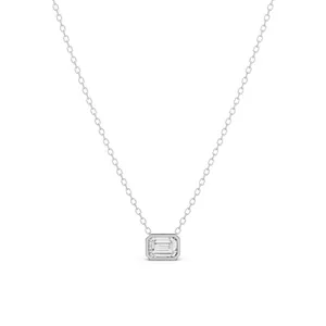 Bezel Set Emerald Solitaire Pendant image, 