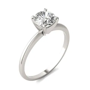 Round Brilliant Simple Solitaire Engagement Ring Moissanite Engagement Ring image, 