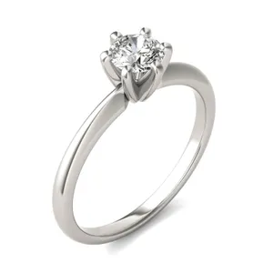 Round Brilliant Six-Prong Simple Solitaire Engagement Ring image, 