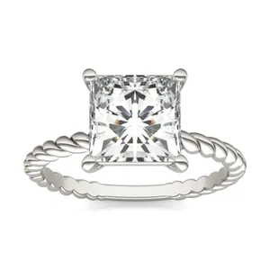 Princess Classic Rope Solitaire Engagement Ring image, 