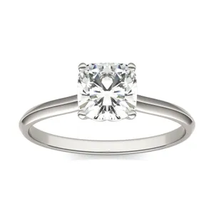 Cushion Hearts & Arrows Signature Solitaire Engagement Ring image, 