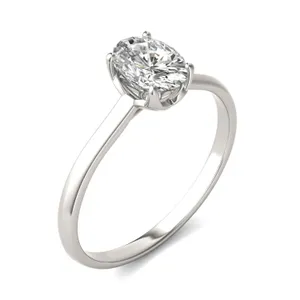 Oval Signature Solitaire Engagement Ring Moissanite Engagement Ring image, 
