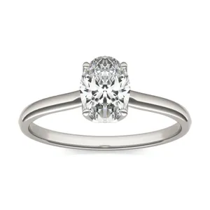 Oval Signature Solitaire Engagement Ring image, 