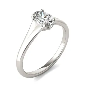 Oval Wide Shank Signature Solitaire Engagement Ring image, 