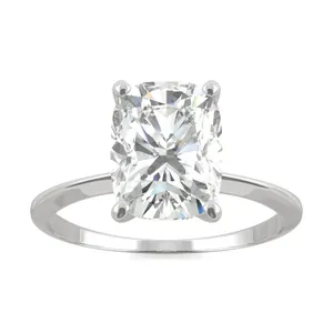 Elongated Cushion Timeless Solitaire Engagement Ring image, 