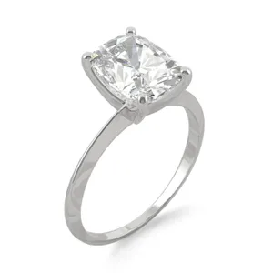 Elongated Cushion Timeless Solitaire Engagement Ring image, 