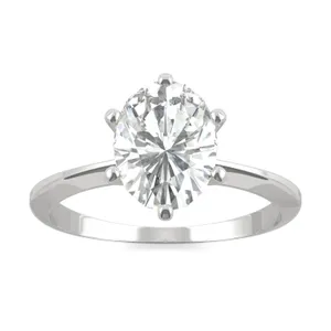 Oval Six-Prong Timeless Solitaire Engagement Ring image, 