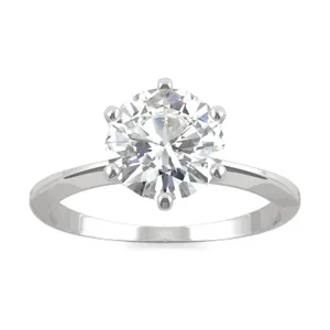 Round Hearts & Arrows Six-Prong Timeless Solitaire Engagement Ring image, 