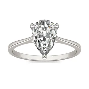 Pear Claw Prong Hidden Detail Engagement Ring image, 