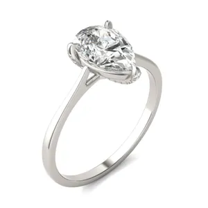 Pear Claw Prong Hidden Detail Engagement Ring image, 