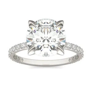 Round Brilliant Martini Accented Engagement Ring image, 