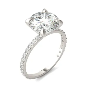 Round Brilliant Martini Accented Engagement Ring image, 