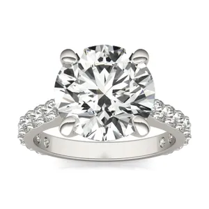 Round Brilliant Claw Prong Cathedral Side-Stone Exotic image, 