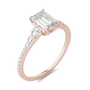 Emerald Signature Graduated Side-Stone Engagement Ring image, Emerald Signature Graduated Side-Stone Engagement Ring