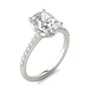 Elongated Cushion Signature Petite Side-Stone Engagement Ring image, 