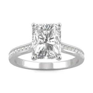 Radiant Channel Set Cathedral Engagement Ring image, 