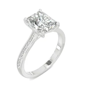 Radiant Channel Set Cathedral Engagement Ring image, 